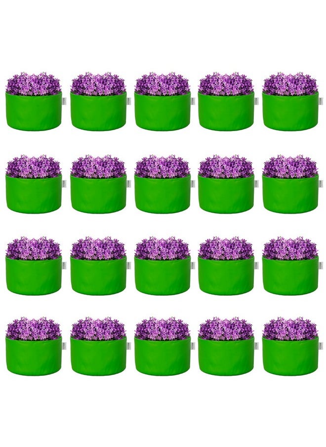 ORILEY Oriley Grow Bag Heavy Duty HDPE Plants Flower Growing Bags Floor Standing Mount Type for Home Garden Balcony Terrace Kitchen Nursery (Green, Round Without Handle, 250 GSM 8 x 8 inch Pack of 20)  - Image 1