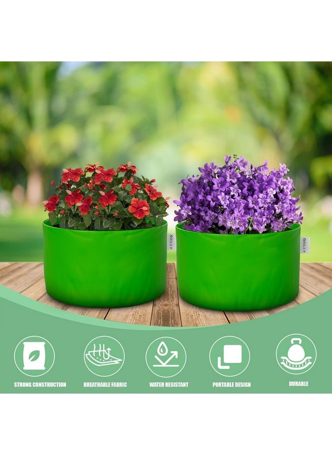 ORILEY Oriley Grow Bag Heavy Duty HDPE Plants Flower Growing Bags Floor Standing Mount Type for Home Garden Balcony Terrace Kitchen Nursery (Green, Round Without Handle, 250 GSM 8 x 8 inch Pack of 20)  - Image 4