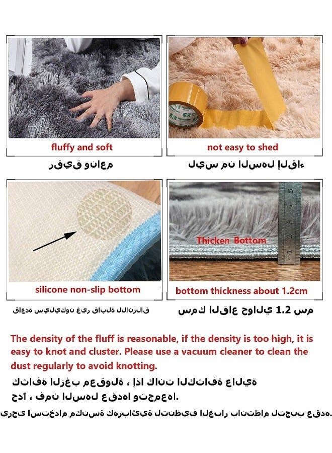 هومستر سجاد دائري ناعم، منفوش، رمادي مصبوغ لطيف، مريح لديكور غرفة الأطفال، منطقة فروي مريح، حضانة مخملي غامض - Image 4