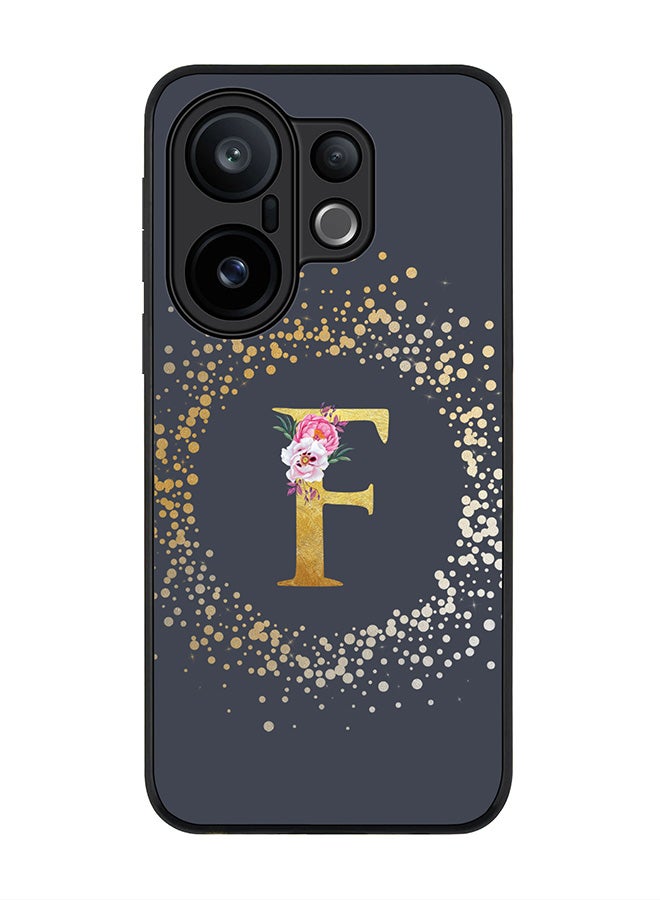 Stylizedd For vivo X200 FE / S30 Pro mini Case,Slim fit Camera Protection, Shockproof Thin Phone cover  - Custom Monogram Floral - F  (Grey )