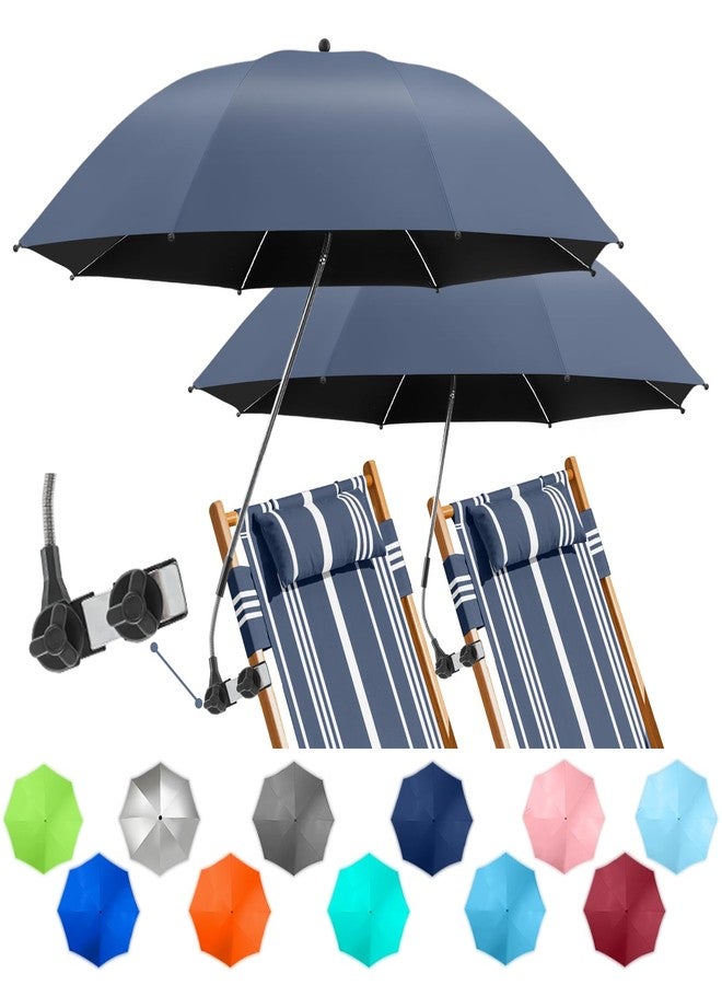 NBtoUS 2 PACK Chair Umbrella with Clamp, 360 ° Adjustable Umbrella for Chair, UPF50+ for Beach, Patio, Camping, Golf Carts（Iron Gray, Chair Not Included - Image 1