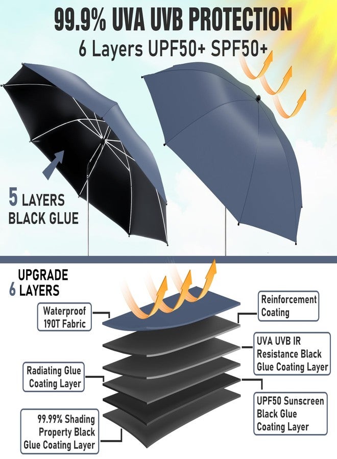 NBtoUS 2 PACK Chair Umbrella with Clamp, 360 ° Adjustable Umbrella for Chair, UPF50+ for Beach, Patio, Camping, Golf Carts（Iron Gray, Chair Not Included - Image 2