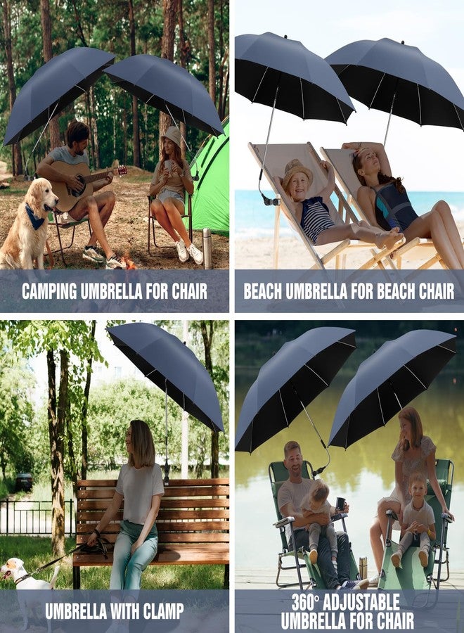 NBtoUS 2 PACK Chair Umbrella with Clamp, 360 ° Adjustable Umbrella for Chair, UPF50+ for Beach, Patio, Camping, Golf Carts（Iron Gray, Chair Not Included - Image 5