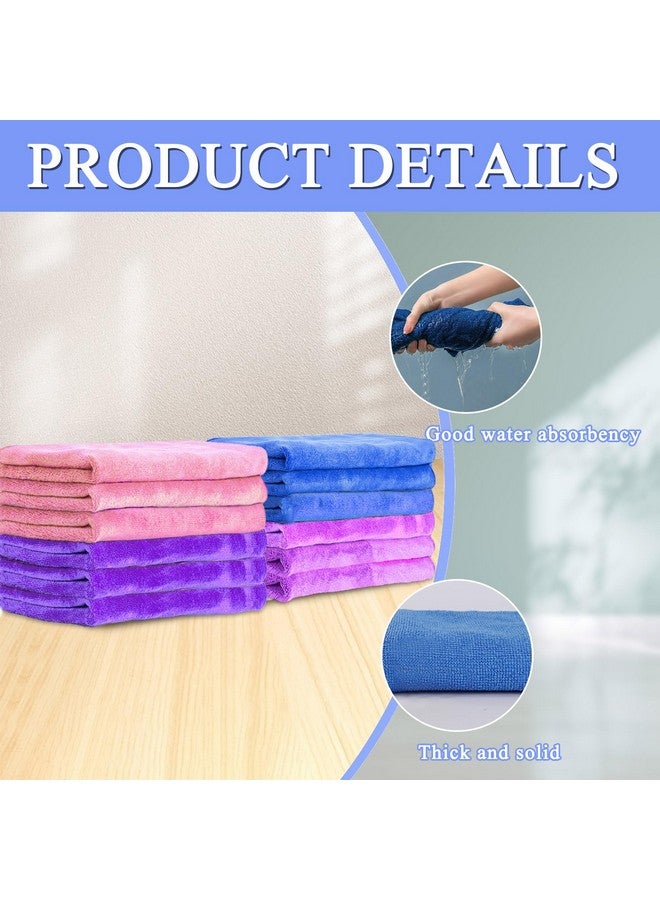 CODOHI 12 Pcs Extra Large Microfiber Cleaning Cloth, 20" x 30" Washable Reusable Large Floor Cloth Rags, Microfiber Towels for Mop Cleaning Office Bathrooms Housekeeping (Purple, Blue, Pink) - Image 3