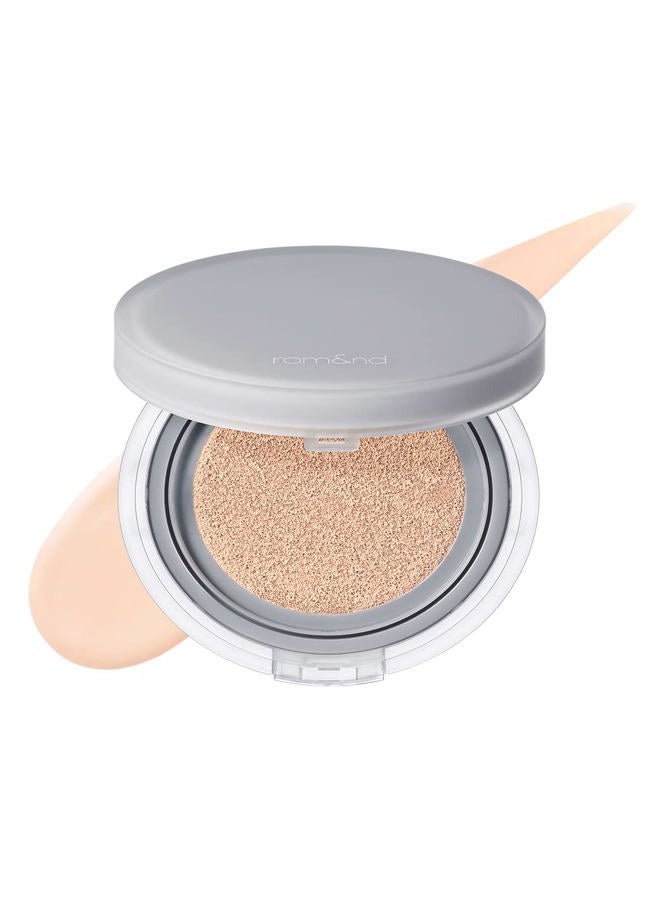 Rom&nd Nu Zero Cushion (02 Pure 21) Long Lasting, High Coverage, Semi Matte Finish, Flawless Complexion Without Cakey Face, Makeup Base and Fixer, Thinly Layered, Korean Cushion Foundation - Image 1