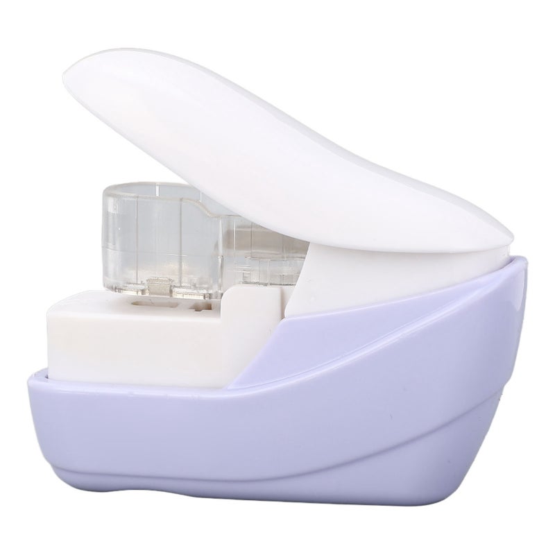 Stapleless Stapler Hand Press Crimper Paper Stapling Machine for Home School Office 4 Pages Binding Capacity Purple - Image 1