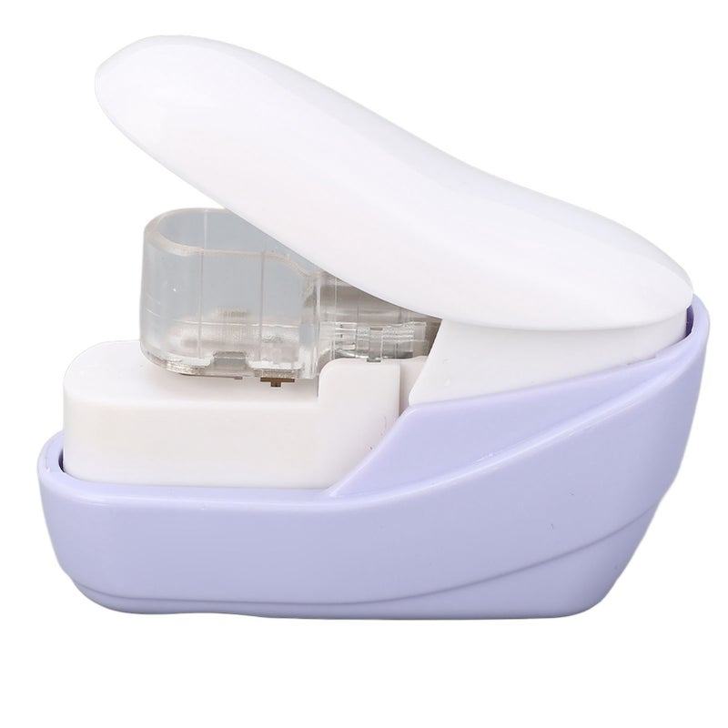 Stapleless Stapler Hand Press Crimper Paper Stapling Machine for Home School Office 4 Pages Binding Capacity Purple - Image 5