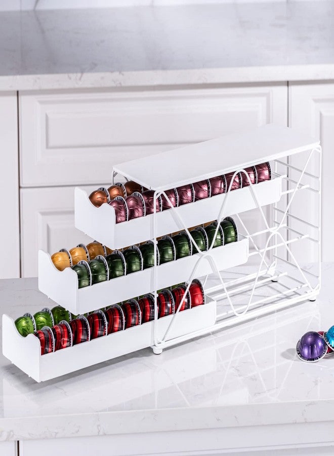 FlagShip for Nespresso Pod Holder Drawer 3 Tier Coffee Capsule Holder for Nespresso Vertuo Pod with Elegant White(60 Pods Capacity) - Image 5