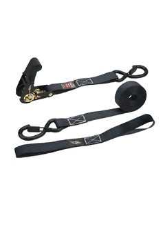AUTOSMART 4-Piece Durable Ratchet Strap with Built-In Buckle Black 1 Inch x 15 ft  - Image 1