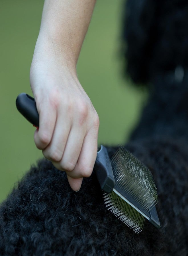 Jeffers Pet Double Sided Grooming Slicker Brush for Dogs, Cats, Puppies – Flexible Head with Stainless Steel Pins – Detangler Tool for Mats, Loose Fur, Shedding – Home or Professional Use - Small - Image 2