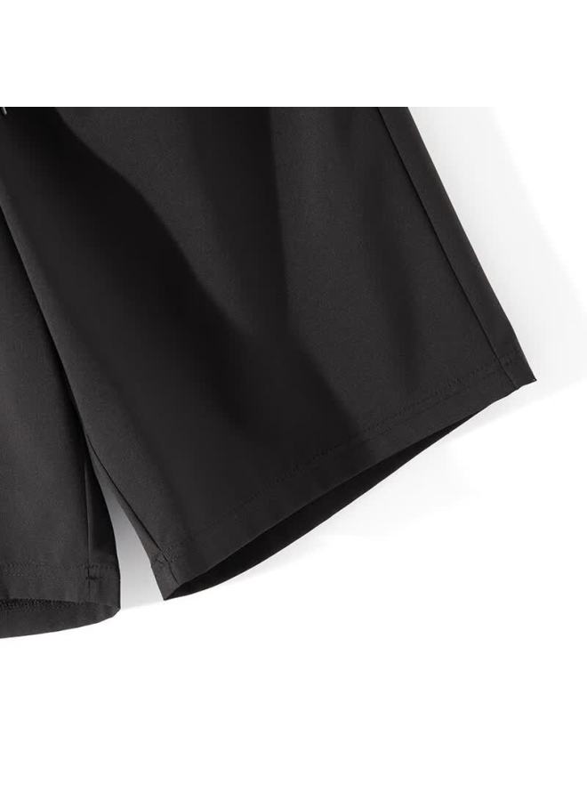 Tucano Men's Lightweight Elastic Ice Silk Casual Shorts Loose Straight Solid Color Sports Shorts Light Gray M - Image 4