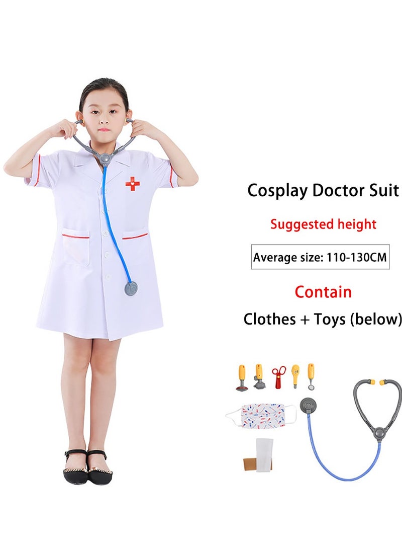 VUCATIN Kids Cosplay Set Doctor Dress up for Toddlers Nurse Costume Costume Accessories Suitable for Theme Party Cosplay Costume (Doctor) - Image 2