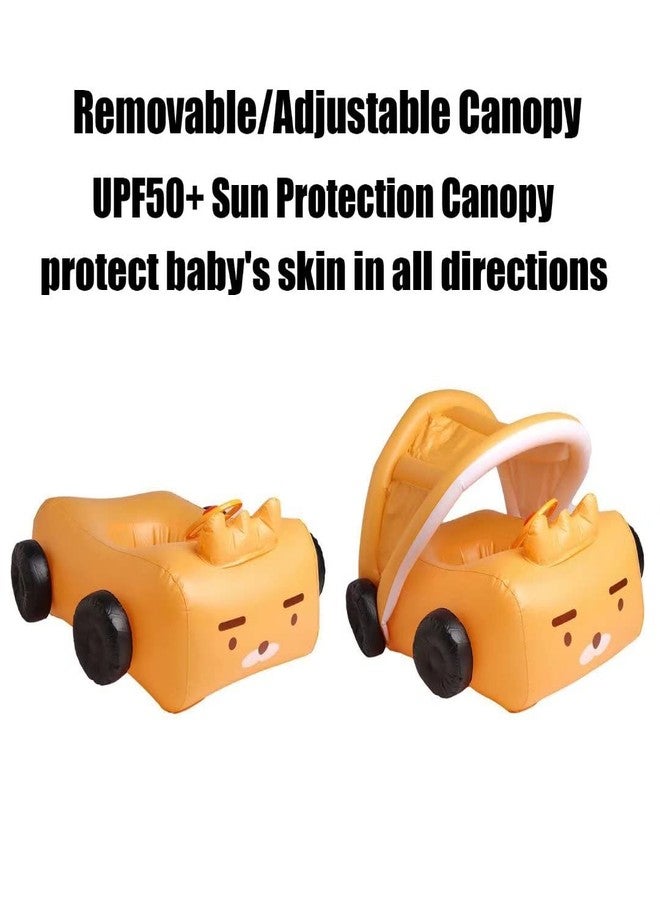 qiaoniuniu Baby Pool Float, Infant Toddler Swim Floaties with Canopy for 1-5 Years Boys Color Yellow - Image 3