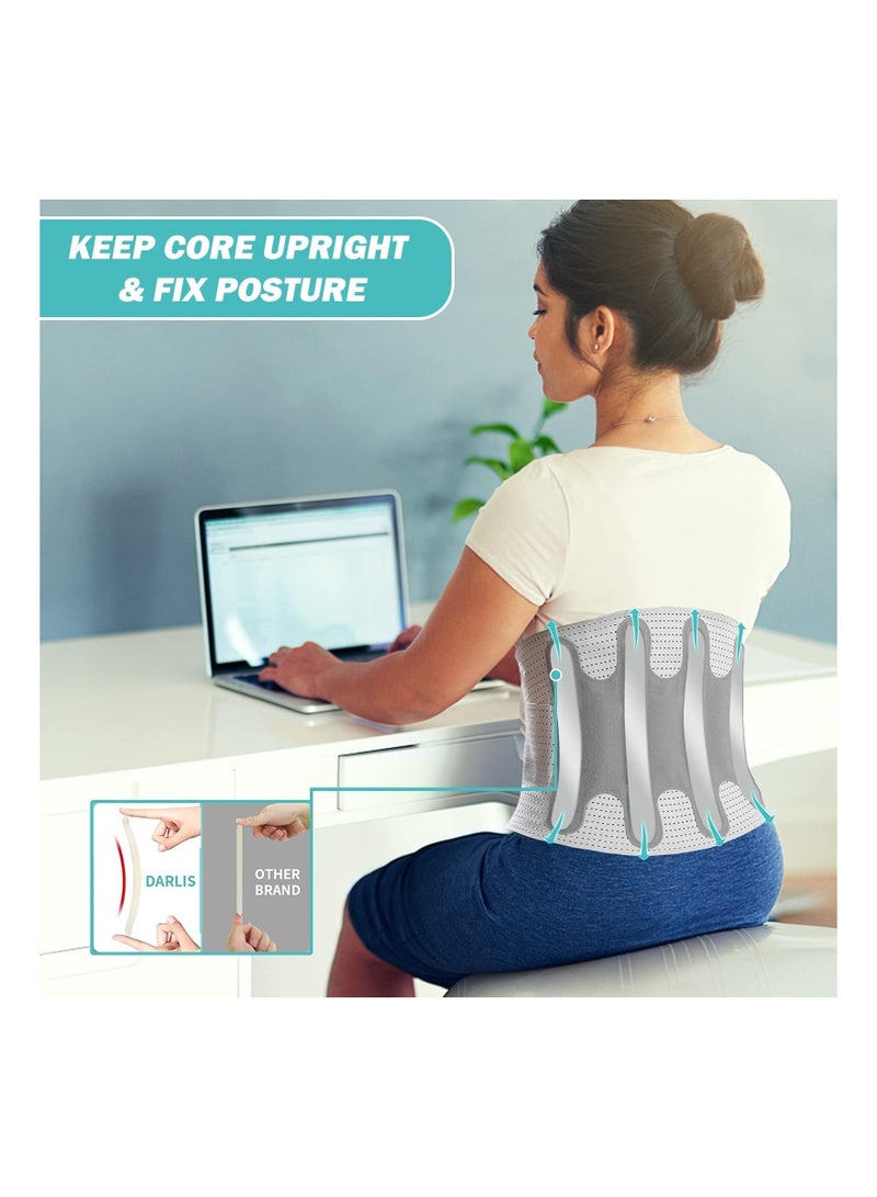 Back Brace for Women Men, Lower Back Pain Relief, Close-fitting Breathable Back Support Belt for Daily Chores, Adjustable Lumbar Support Belt for Scoliosis, Herniated Disc, Back Pain - Image 2