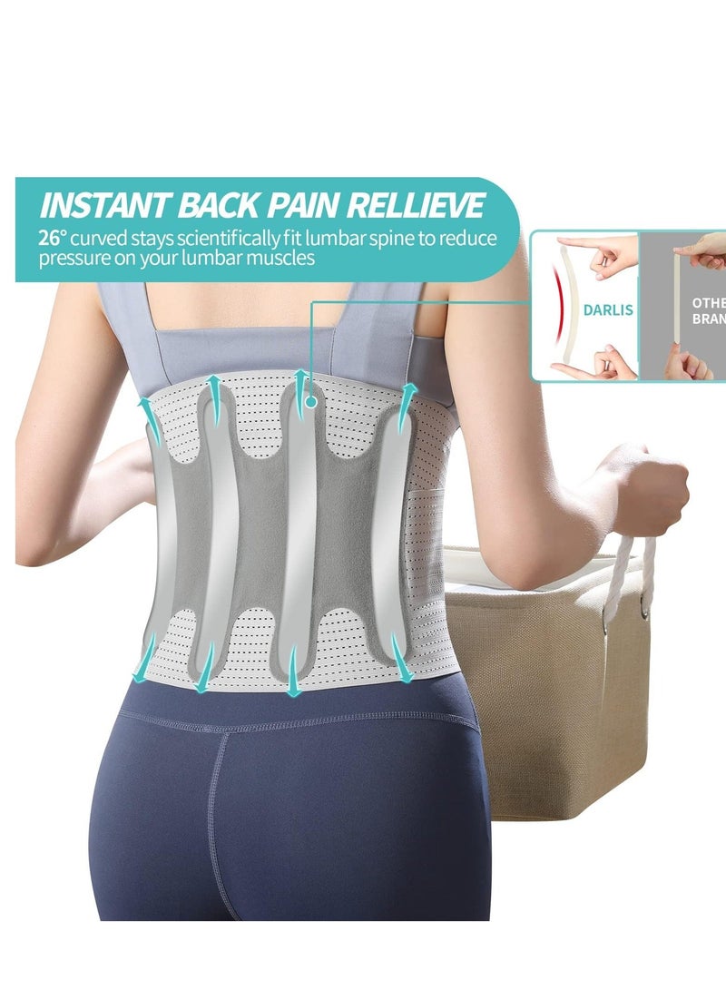 Back Brace for Women Men, Lower Back Pain Relief, Close-fitting Breathable Back Support Belt for Daily Chores, Adjustable Lumbar Support Belt for Scoliosis, Herniated Disc, Back Pain - Image 1