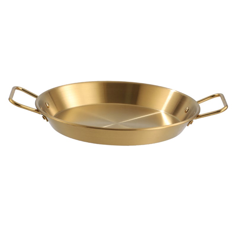 Paella Pan Stainless Steel Dual Handle Versatile Seafood Lobster Plate Paella Cookware for Home Restaurant - Image 2