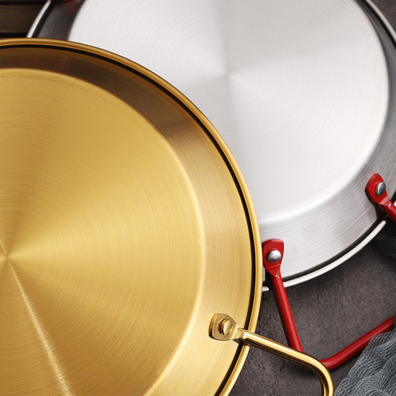 Paella Pan Stainless Steel Dual Handle Versatile Seafood Lobster Plate Paella Cookware for Home Restaurant - Image 5