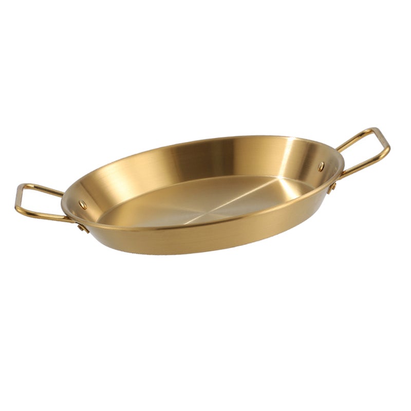 Paella Pan Stainless Steel Dual Handle Versatile Seafood Lobster Plate Paella Cookware for Home Restaurant - Image 4