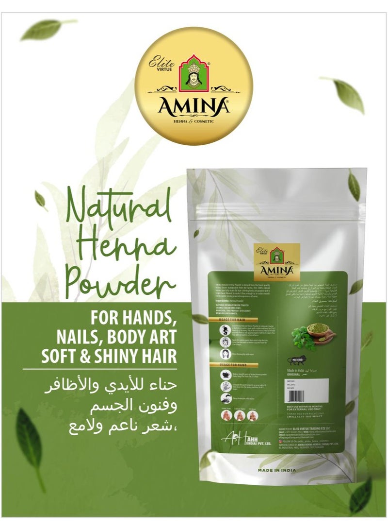 Amina Henna Herbal Mehndi Natural Henna Powder For Skin, Hand, Feet and Hair, Green (2 Packs 500 g) - Image 5