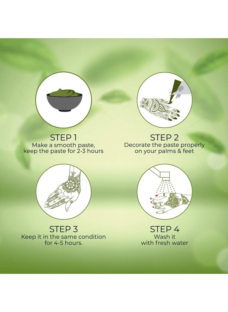 Amina Henna Herbal Mehndi Natural Henna Powder For Skin, Hand, Feet and Hair, Green (2 Packs 500 g) - Image 3