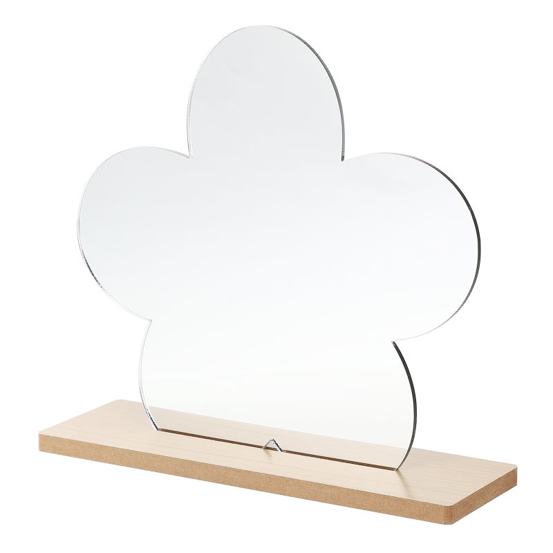 1 Pc Flower-shaped Cosmetic Mirror Convenient Travel Mirror (Khaki) - Image 1
