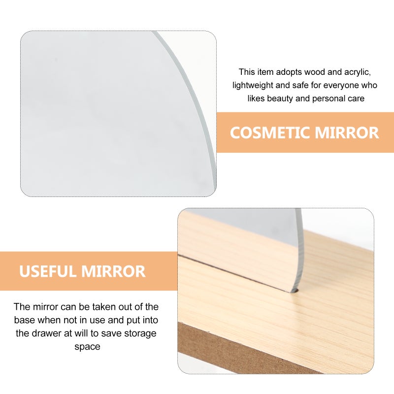 1 Pc Flower-shaped Cosmetic Mirror Convenient Travel Mirror (Khaki) - Image 3