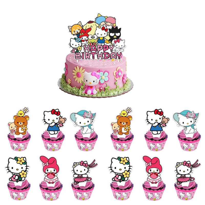 FGY Cute Cake Decorations, Happy Birthday Cake Topper, Party Supplies for Girls, Gifts for Her - Image 1