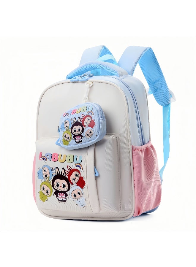 LABUBU Cute Kindergarten School Bag, Rabu School Bag, Cartoon 3-5 Years Old Trendy Children's Backpack, Contrast Color Children's Backpack 33*26*12CM - Image 1