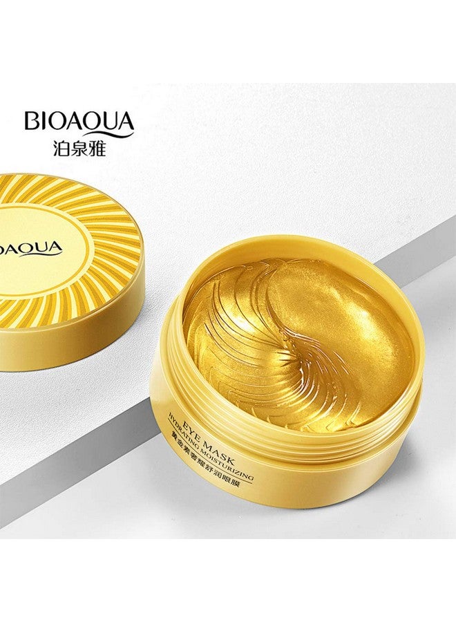 بيو أكوا 30 زوجًا من قناع العين للترطيب والترطيب ومضاد للتجاعيد ومضاد للشيخوخة وإزالة الهالات السوداء ومغذي ومنعش (ذهبي) - Image 2