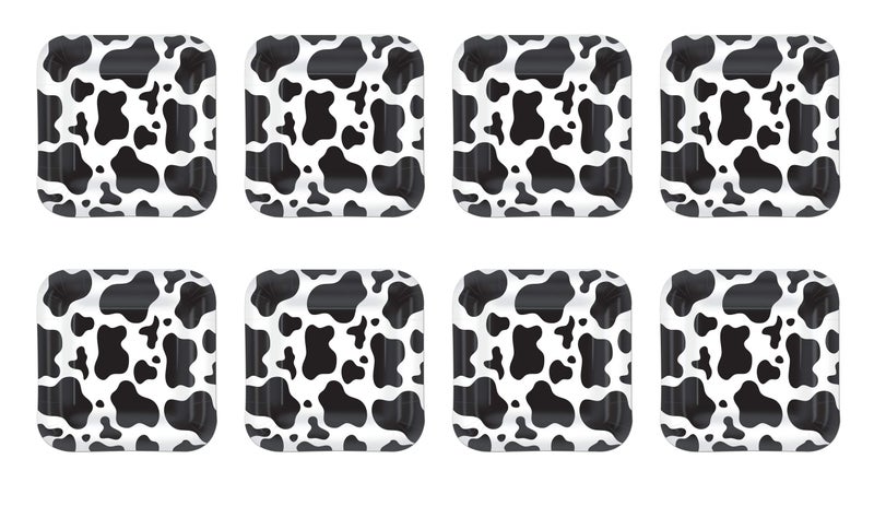 Beistle Cow Print Plates 8 Pack - Image 1