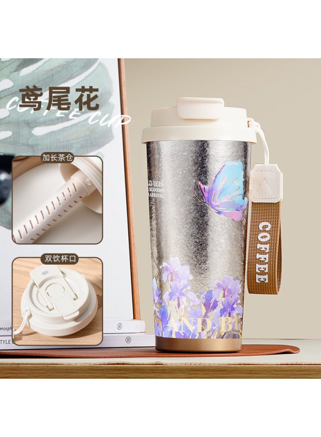 New Creative Pattern Pure Titanium Thermos Cup With Lanyard Fashionable Simple Coffee Cup Outdoor Portable Customizable Water Cup