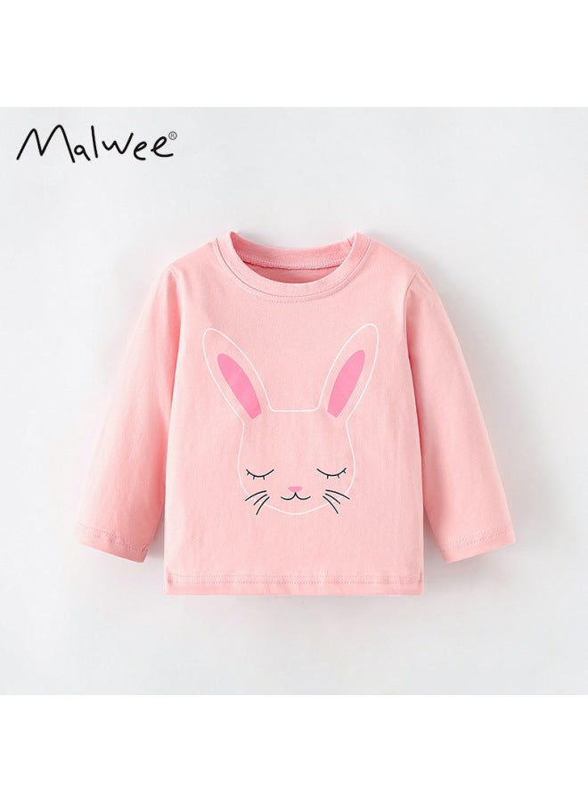 Mawlee Girls Top Autumn New Style Medium And Small Kids Round Neck Shirt European And American Children's Wear Long Sleeve Base Layer T-shirt Kids Clothing
