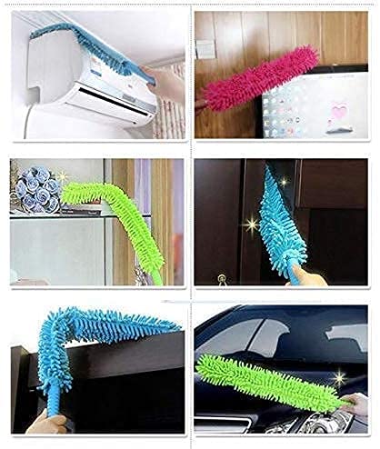 Zerolex Microfiber Duster Bendable Extendable Fan Cleaning Duster with 100 inches Expandable Pole Handle Washable Duster for High Ceiling FansWindow Blinds Furniture BlueD - Image 3