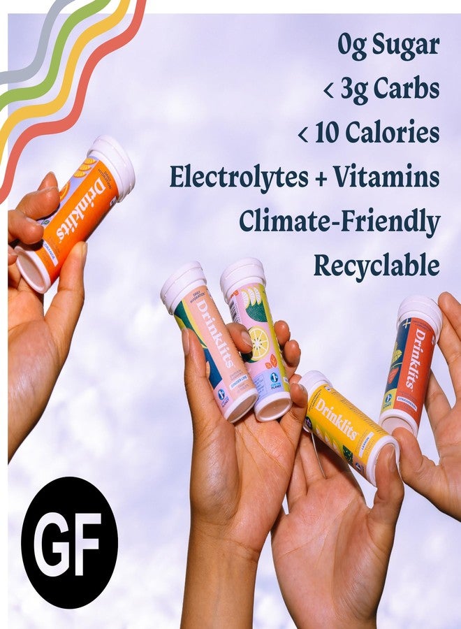 Drinklits Ginger-Lime Electrolyte Hydration & Strawberry Immunity Tablets (2) Tube Combo Pack | Great Taste – Gluten Free – Daily Use | 20 Servings (10 Tablets Per Tube) - Image 2