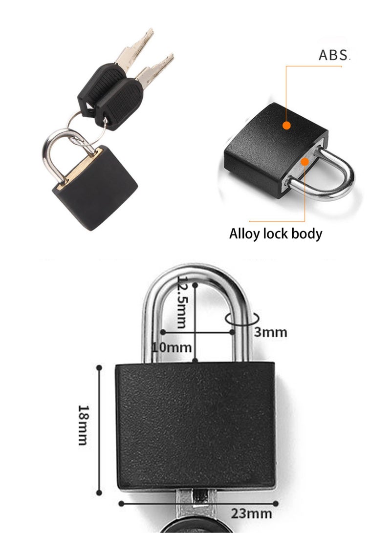 Suitcase Locks with Keys, 6pcs Metal Padlocks Luggage Locks Small Luggage Padlocks Black Locker Lock for Suitcase Backpack Gym Locker Jewelry Box - Image 4