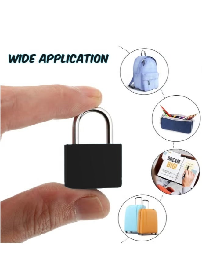 Suitcase Locks with Keys, 6pcs Metal Padlocks Luggage Locks Small Luggage Padlocks Black Locker Lock for Suitcase Backpack Gym Locker Jewelry Box - Image 2