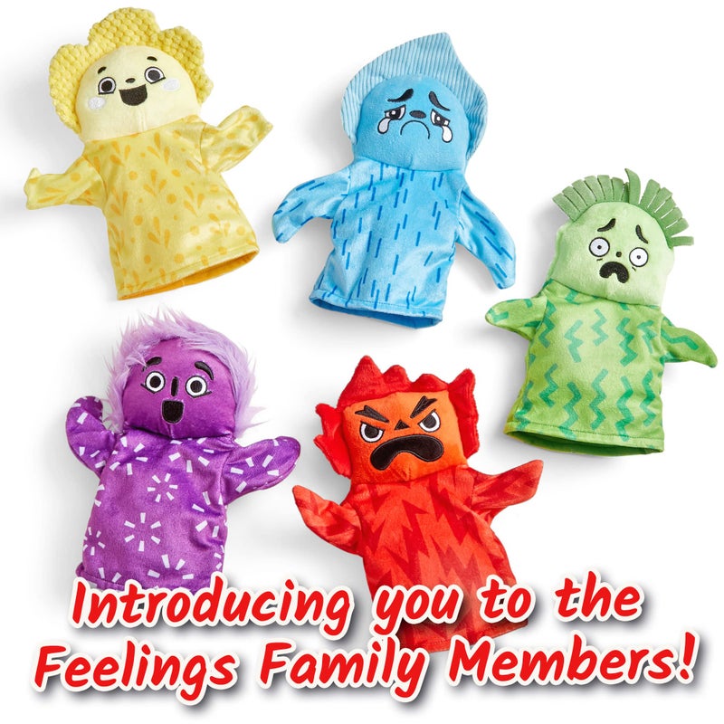 hand2mind Feelings Family Hand Puppets, Sensory Play Therapy Toys, Emotions for Toddlers, Dramatic Play Toys, Social Skills for Kids, Social Emotional Learning Activities, Calm Down Corner Supplies - Image 2