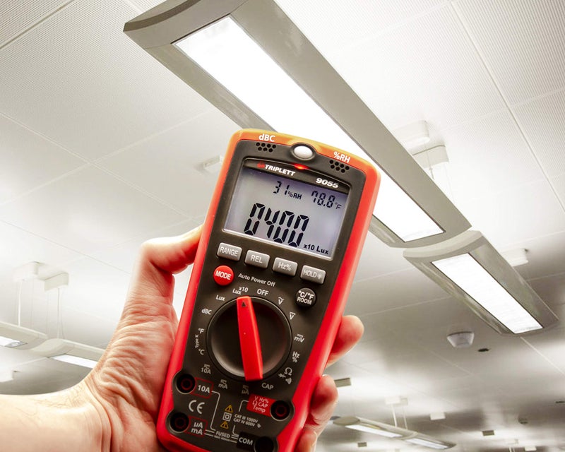 Triplett 9055 6-in-1 4000 Digital Multimeter and Multi-Tester - Sound, Light, Humidity, Temperature, AC/DC Voltage and Current, Resistance, Continuity, Diode Test, Capacitance, Frequency, Duty Cycle - Image 3