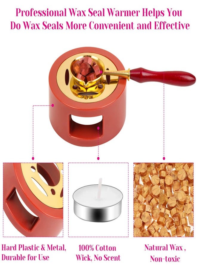 PAXCOO Sealing Wax, 312pcs Sealing Wax Kit with Wax Seal Beads, Wax Seal Warmer, Wax Spoon and Tealight Candles for Wax Stamp Letter Sealing - Image 5