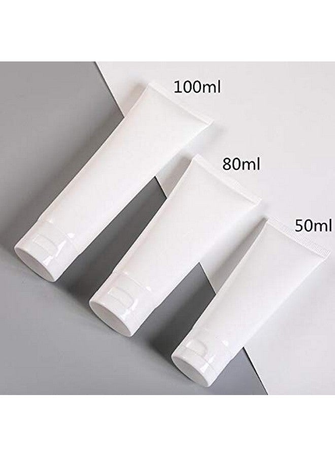 ericotry 12 قطعة أنابيب بلاستيكية فارغة قابلة لإعادة التعبئة بيضاء زجاجات عينة مستحضرات تجميل حاويات سفر للمستحضرات بلسم الشفاه جل الاستحمام منظف شامبو مستلزمات الحمام (50 مل) - Image 5