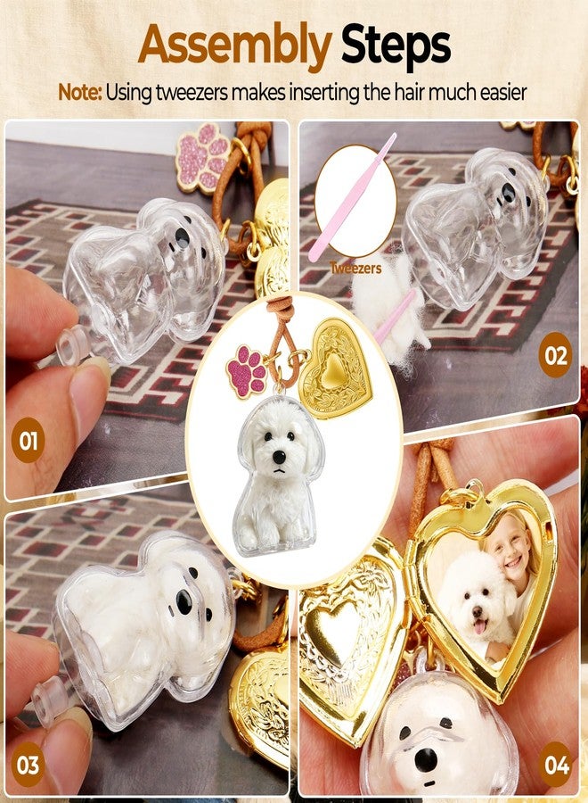 Bichon Frise Dog Hair Collector Keychain Dog Fur Keepsake Pet Memorial Gifts for Dogs Pets Fur Memory Charm with Storage Photo - Image 2