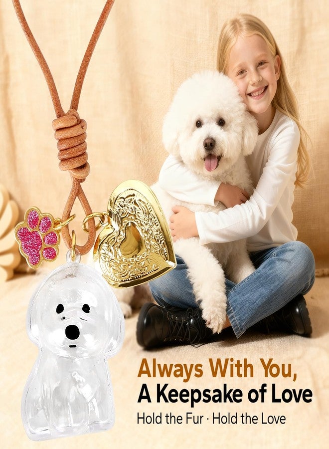 Bichon Frise Dog Hair Collector Keychain Dog Fur Keepsake Pet Memorial Gifts for Dogs Pets Fur Memory Charm with Storage Photo - Image 5