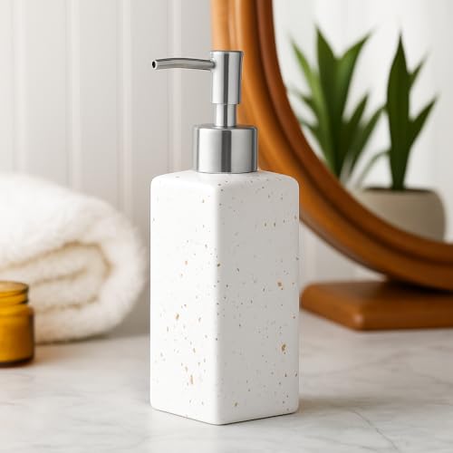 Whizzo® Space Design Durable Handwash Bottle for Wash Basin | Soap Dispenser for Kitchen | Shampoo Dispenser for Bathroom | Handwash Soap Dispenser Pump | Bathroom Accessories (420ML, White, 087) - Image 1
