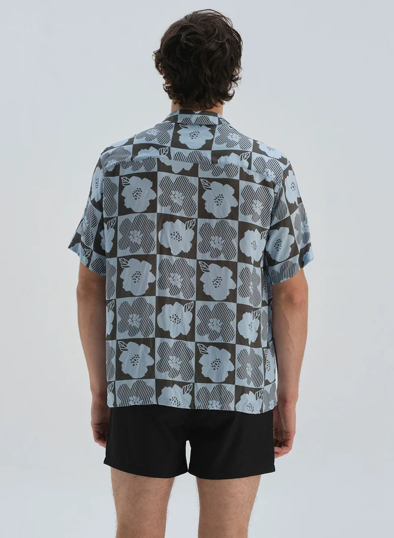 dagi Flower Print Regular Fit Shirt