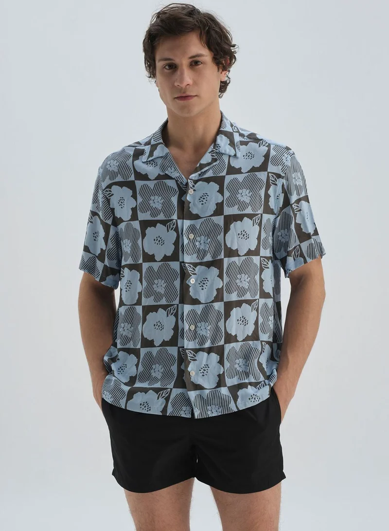 dagi Flower Print Regular Fit Shirt