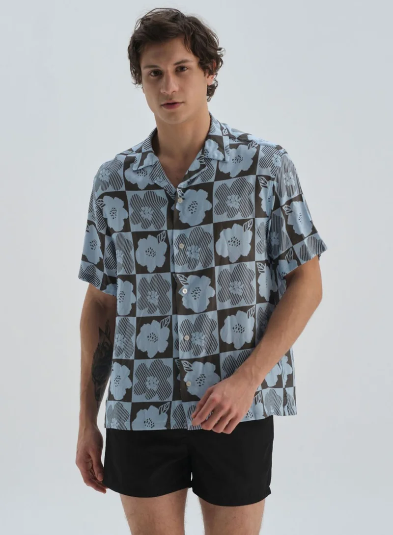dagi Flower Print Regular Fit Shirt