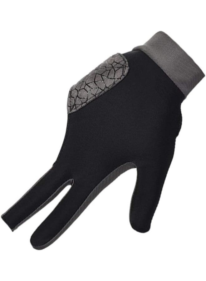 klarako 3 Finger Billiards Gloves Pool Cue Gloves Three Fingers Billiard Gloves Snooker Shooter Gloves Mitt Elastic Left Hand Glove for Women Men Black M - Image 2