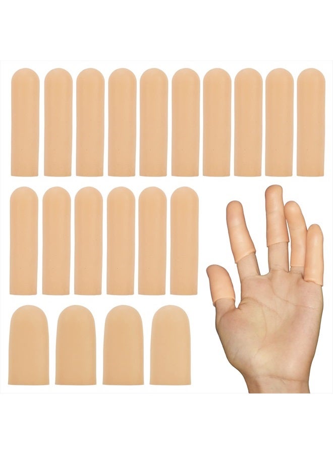 YIVCKOM Gel Finger Cots, Silicone Finger Protectors, Fingertip Bandages Band-aids for Dry Skin, Cracked Fingertip Treatment,Thumb Protector Covers for Hand Eczema Finger Arthritis (20pcs) - Image 1