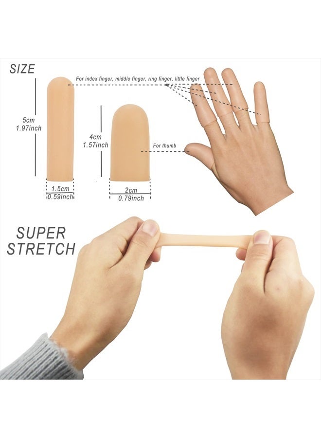 YIVCKOM Gel Finger Cots, Silicone Finger Protectors, Fingertip Bandages Band-aids for Dry Skin, Cracked Fingertip Treatment,Thumb Protector Covers for Hand Eczema Finger Arthritis (20pcs) - Image 4