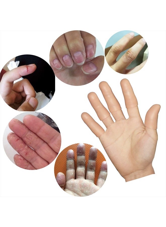 YIVCKOM Gel Finger Cots, Silicone Finger Protectors, Fingertip Bandages Band-aids for Dry Skin, Cracked Fingertip Treatment,Thumb Protector Covers for Hand Eczema Finger Arthritis (20pcs) - Image 5